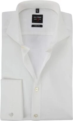 Olymp Body Fit Overhemd Dubbelmanchet Ecru