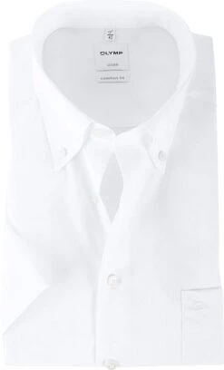 OLYMP Luxor Overhemd Comfort Fit Wit Korte Mouw