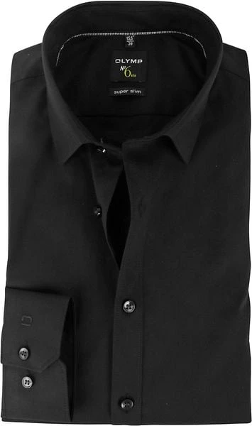 OLYMP No'6 Six Super Slim Fit Overhemd Zwart - Afbeelding 5