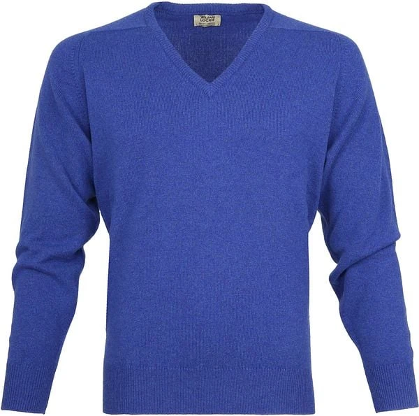 William Lockie Pullover Lamswol V Persian Royal Blue - Afbeelding 4