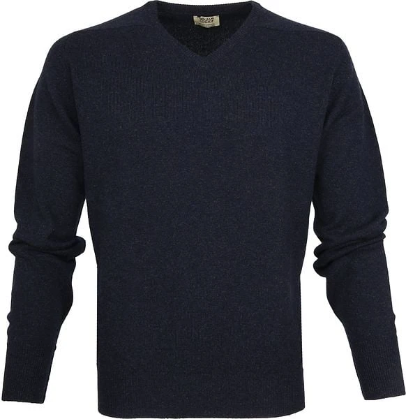 William Lockie Pullover Lamswol V Midnight Navy - Afbeelding 4