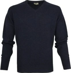William Lockie Pullover Lamswol V Midnight Navy