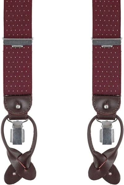 Profuomo Luxe Bretel Bordeaux-Wit - Afbeelding 4