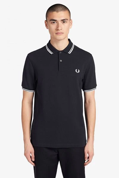 Fred Perry Polo Navy White - Afbeelding 4