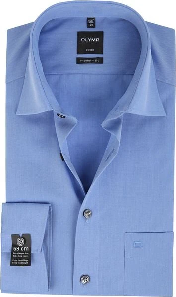 OLYMP Overhemd SL7 Blauw Chambray - Afbeelding 5