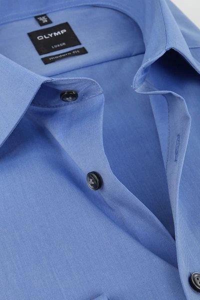 OLYMP Overhemd SL7 Blauw Chambray - Afbeelding 2