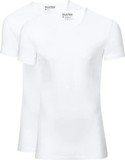 Slater 2-pack Stretch V-hals T-shirt Wit