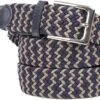 Suitable Geweven Riem Navy Taupe