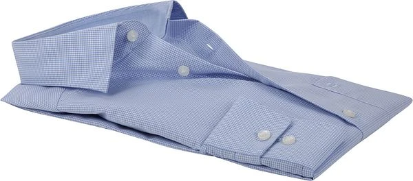 OLYMP Luxor MF Blauw Ruit Overhemd - Afbeelding 4