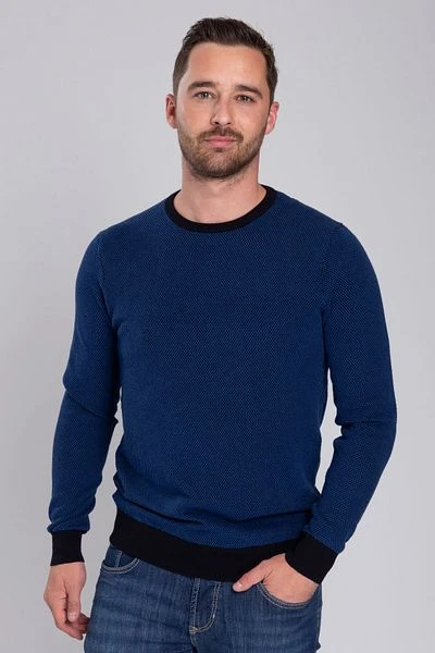 Suitable Katoen Bince Pullover Blauw - Afbeelding 5