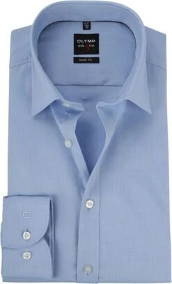 OLYMP Overhemd Level 5 Twill Blauw