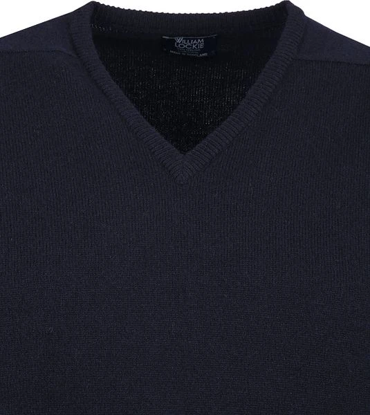 William Lockie V-Hals Lamswol Navy - Afbeelding 2