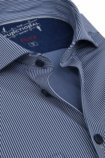 Pure H.Tico The Functional Shirt Strepen Navy - Afbeelding 3
