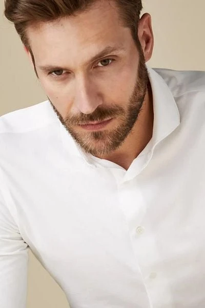 Profuomo Overhemd Japanese Knitted Wit - Afbeelding 5