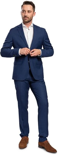 Suitable Kostuum Lucius Wol Donkerblauw