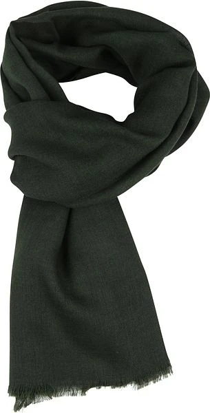 Profuomo Sjaal Wol Geweven Donkergroen