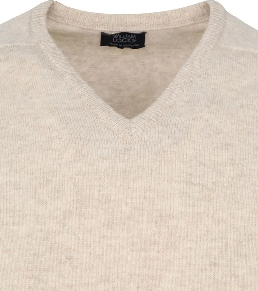 William Lockie V-Hals Lamswol Beige - Afbeelding 2