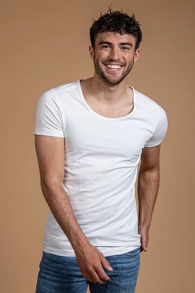 Suitable T-shirt Diepe O-hals Wit Otaru Stretch 4-Pack - Afbeelding 2