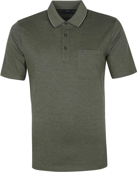 Casa Moda Polo Donkergroen Melange