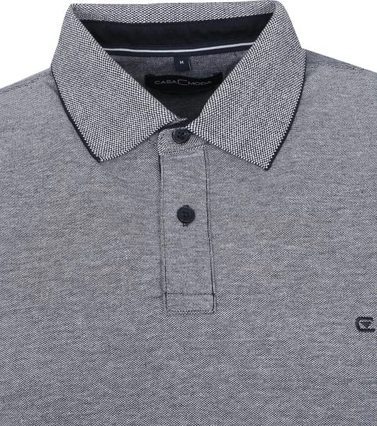 Casa Moda Polo Stretch Melange Donkerblauw - Afbeelding 6