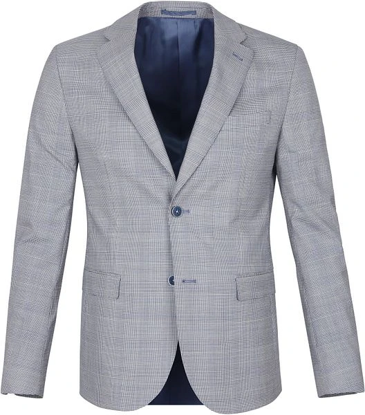 Suitable Strato Kostuum Wol Ruiten Lichtblauw - Afbeelding 3