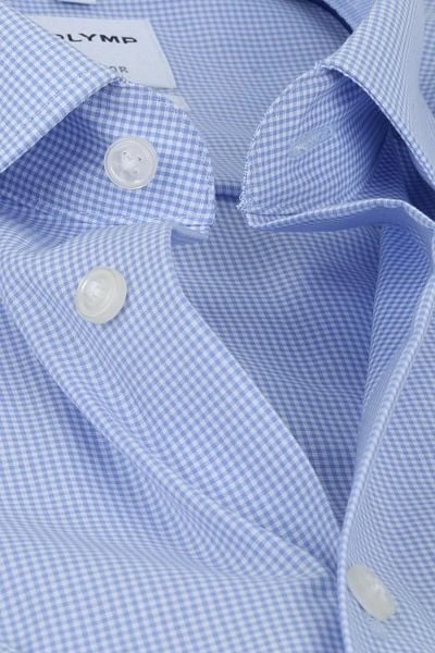 OLYMP Overhemd Luxor Korte Mouw Ruit Blauw - Afbeelding 5