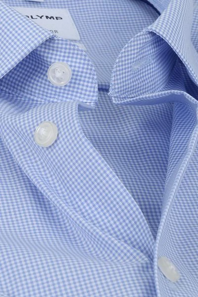 OLYMP Overhemd Luxor Korte Mouw Ruit Blauw - Afbeelding 2