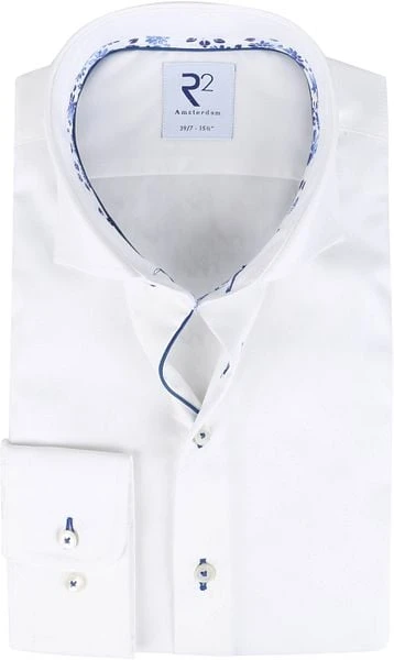 R2 Overhemd Extra Long Sleeve Wit - Afbeelding 4