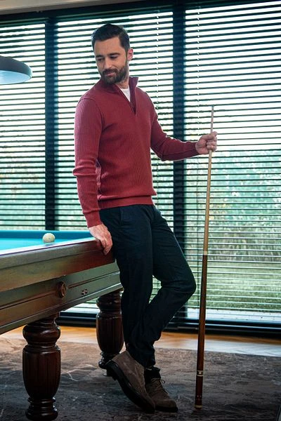 Suitable George Pullover Half Zip Roest - Afbeelding 6