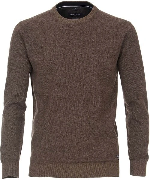 Casa Moda Pullover O-Hals Melange Bruin - Afbeelding 4