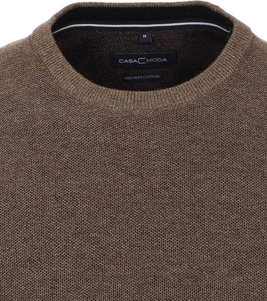 Casa Moda Pullover O-Hals Melange Bruin - Afbeelding 2