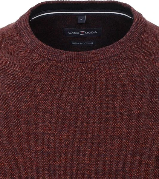 Casa Moda Pullover O-Hals Melange Bordeaux - Afbeelding 5