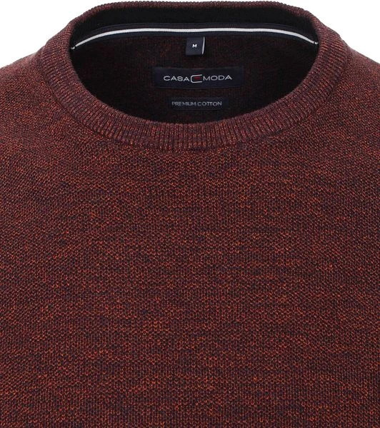 Casa Moda Pullover O-Hals Melange Bordeaux - Afbeelding 2