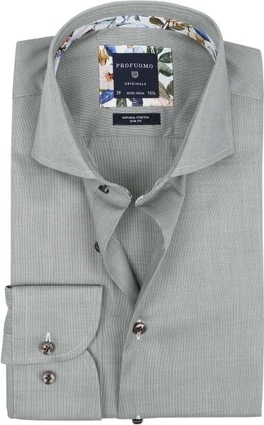 Profuomo SF Originale Strijkvrij Overhemd Groen - Afbeelding 4