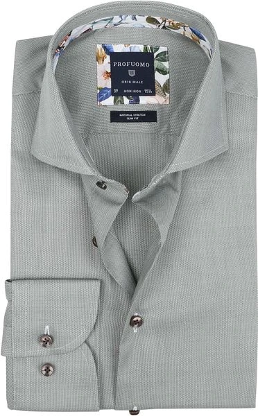 Profuomo SF Originale Strijkvrij Overhemd Groen