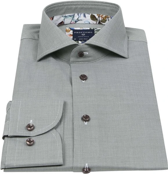 Profuomo SF Originale Strijkvrij Overhemd Groen - Afbeelding 3