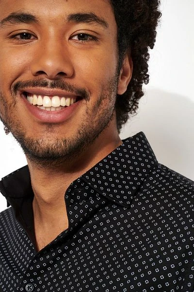 Desoto Overhemd Kent Grafische Print Zwart - Afbeelding 4