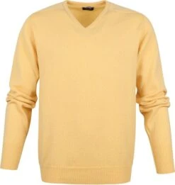 William Lockie V-Hals Geel Lamswol