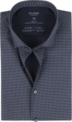 OLYMP Lvl 5 Overhemd 24/Seven Navy Dessin