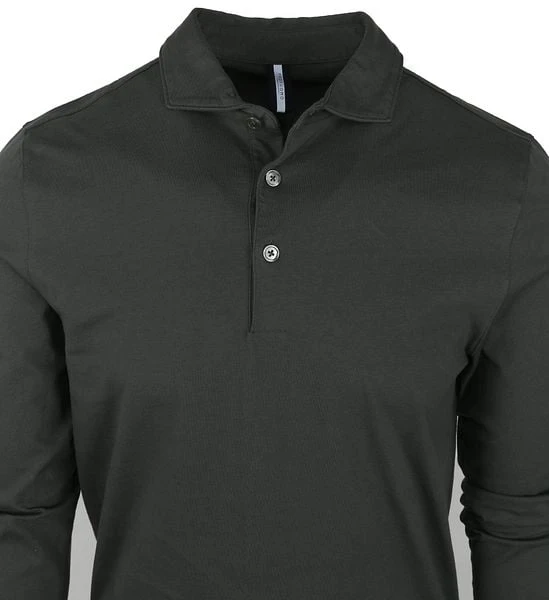 Profuomo Groene Longsleeve Polo - Afbeelding 6