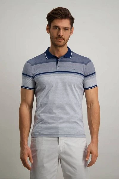 State Of Art Blauwe Polo Gestreept - Afbeelding 2