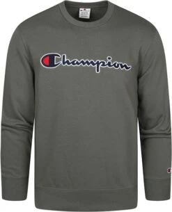 Champion Sweater Script Logo Donkergroen