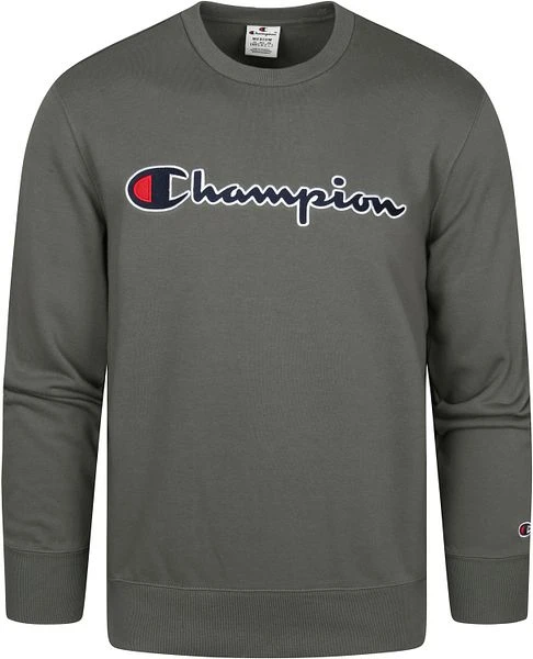 Champion Sweater Script Logo Donkergroen