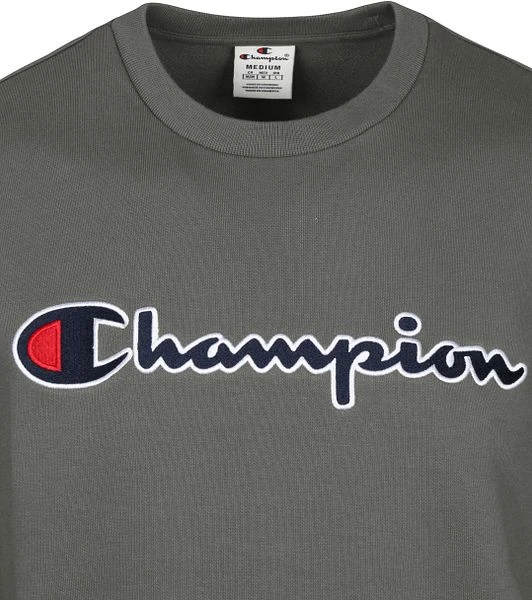 Champion Sweater Script Logo Donkergroen - Afbeelding 4