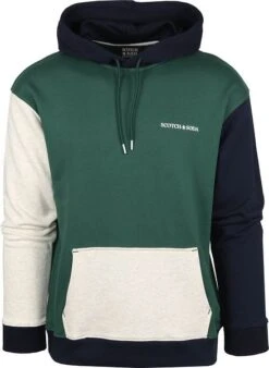 Scotch And Soda Logo Hoodie Groen Multicolour