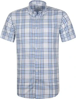 State Of Art Shortsleeve Overhemd Blauw Geruit