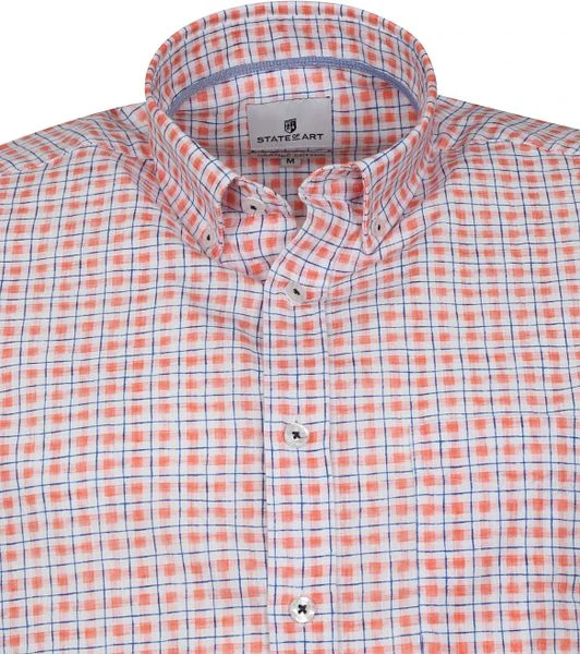 State Of Art Shortsleeve Overhemd Rood Geruit - Afbeelding 3