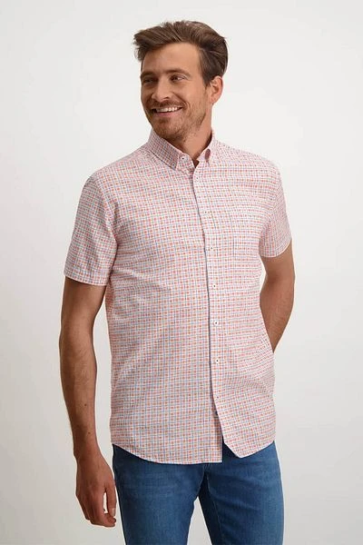 State Of Art Shortsleeve Overhemd Rood Geruit - Afbeelding 2