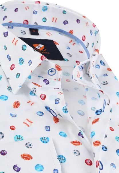 Suitable Twill Overhemd Ballen Wit - Afbeelding 2