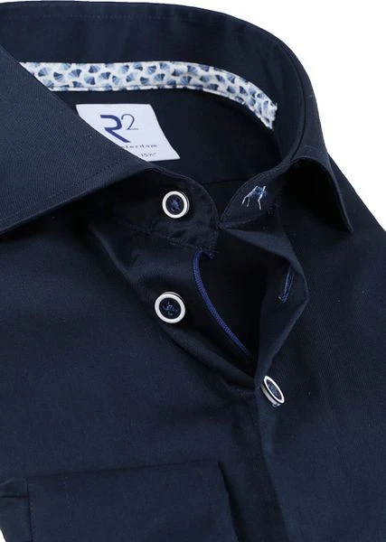 R2 Overhemd Extra Lange Mouwen Donkerblauw - Afbeelding 2